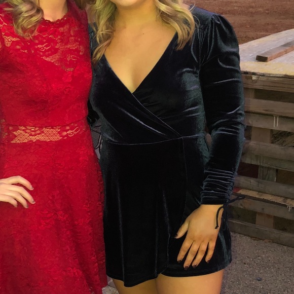 Urban Outfitters Velvet Romper - Picture 1 of 5